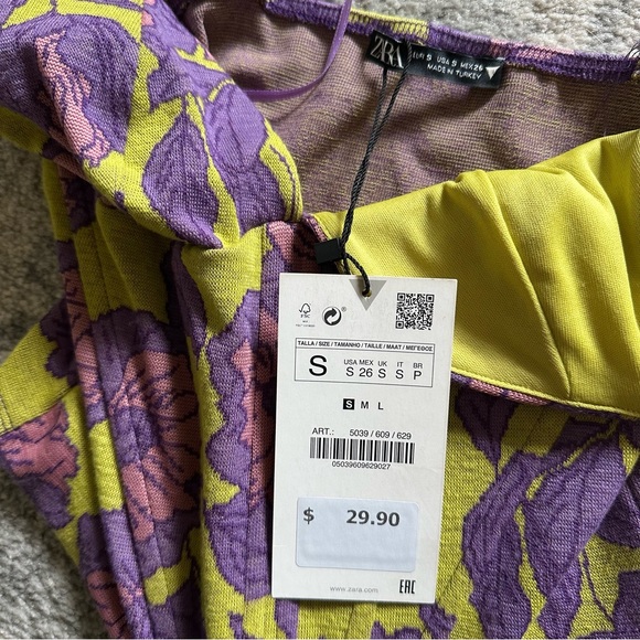 NWT Zara Jacquard Floral Corset Top - Picture 7 of 7